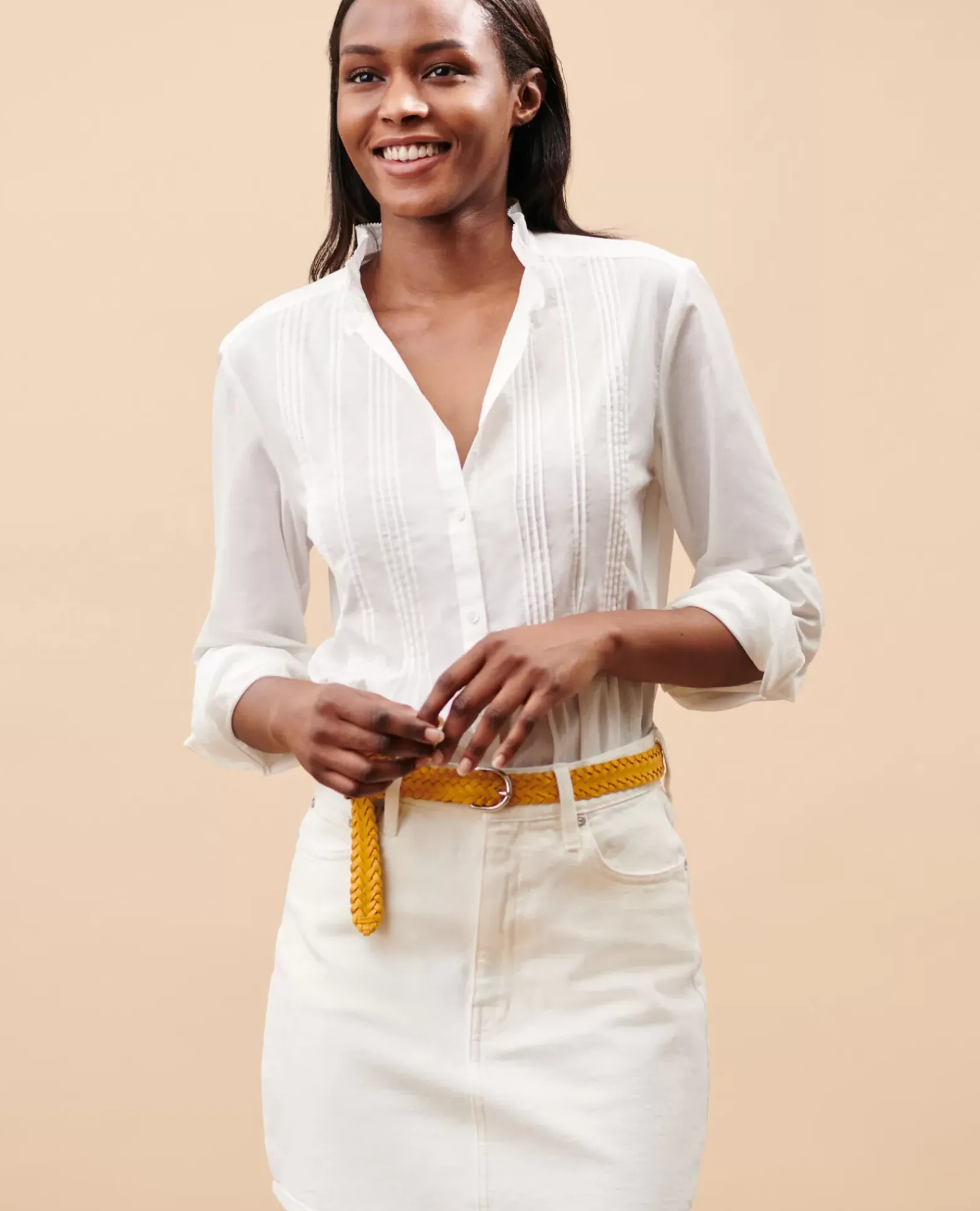 Jupes & Shorts|Comptoir des Cotonniers Minijupe En Jean 0003 White Denim