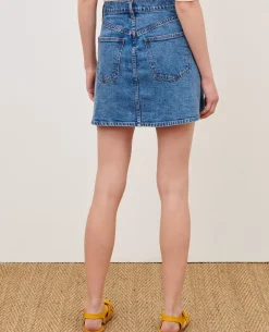 Jupes & Shorts|Comptoir des Cotonniers Minijupe En Jean 0642 Vintage Wash Denim
