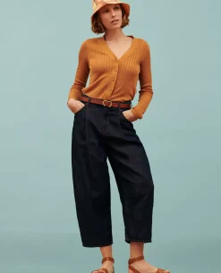 Pantalons|Comptoir des Cotonniers Peggy - Pantalon En Toile Denim 0681 Rinse Denim