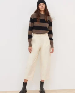 Pantalons|Comptoir des Cotonniers Peggy - Pantalon En Twill De Jersey 4142 Ecru