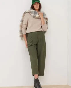 Pantalons|Comptoir des Cotonniers Peggy - Pantalon En Twill De Jersey 0571 Thyme Green