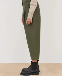 Pantalons|Comptoir des Cotonniers Peggy - Pantalon En Twill De Jersey 0571 Thyme Green