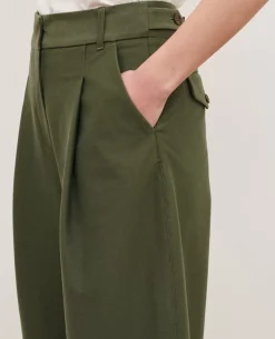 Pantalons|Comptoir des Cotonniers Peggy - Pantalon En Twill De Jersey 0571 Thyme Green