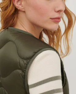 Vestes & Trenchs|Comptoir des Cotonniers Plume - Veste Sans Manches 0380 Sea Turtle Green