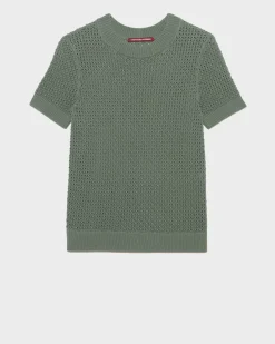 Maille|Comptoir des Cotonniers Pull A Manches Courtes En Coton 0381 Dark Forest