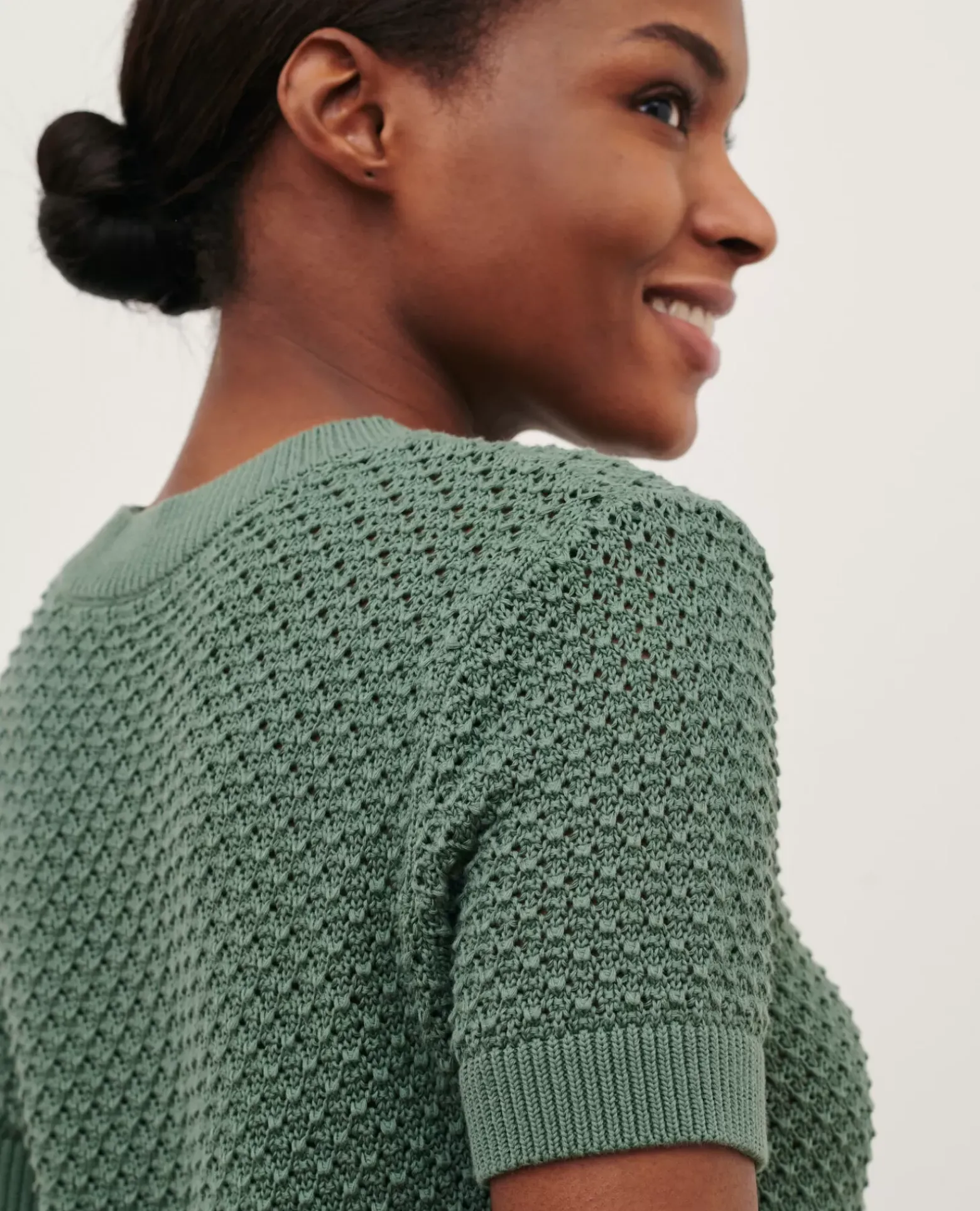 Maille|Comptoir des Cotonniers Pull A Manches Courtes En Coton 0381 Dark Forest