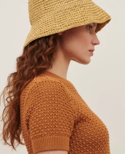 Maille|Comptoir des Cotonniers Pull A Manches Courtes En Coton 0320 Almond Brown