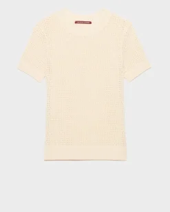 Maille|Comptoir des Cotonniers Pull A Manches Courtes En Coton 0401 Ivory