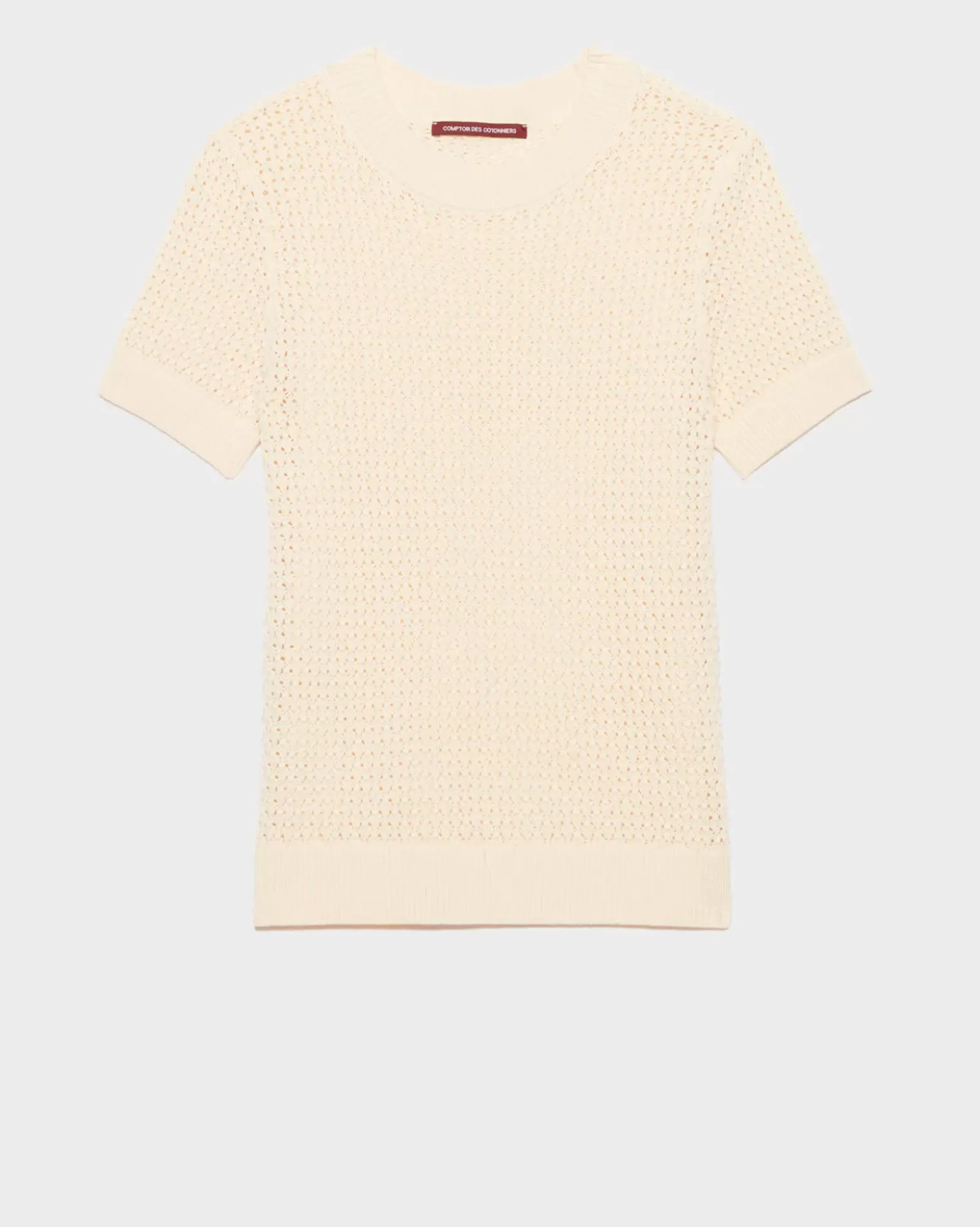 Maille|Comptoir des Cotonniers Pull A Manches Courtes En Coton 0401 Ivory