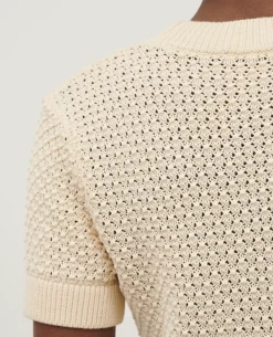 Maille|Comptoir des Cotonniers Pull A Manches Courtes En Coton 0401 Ivory