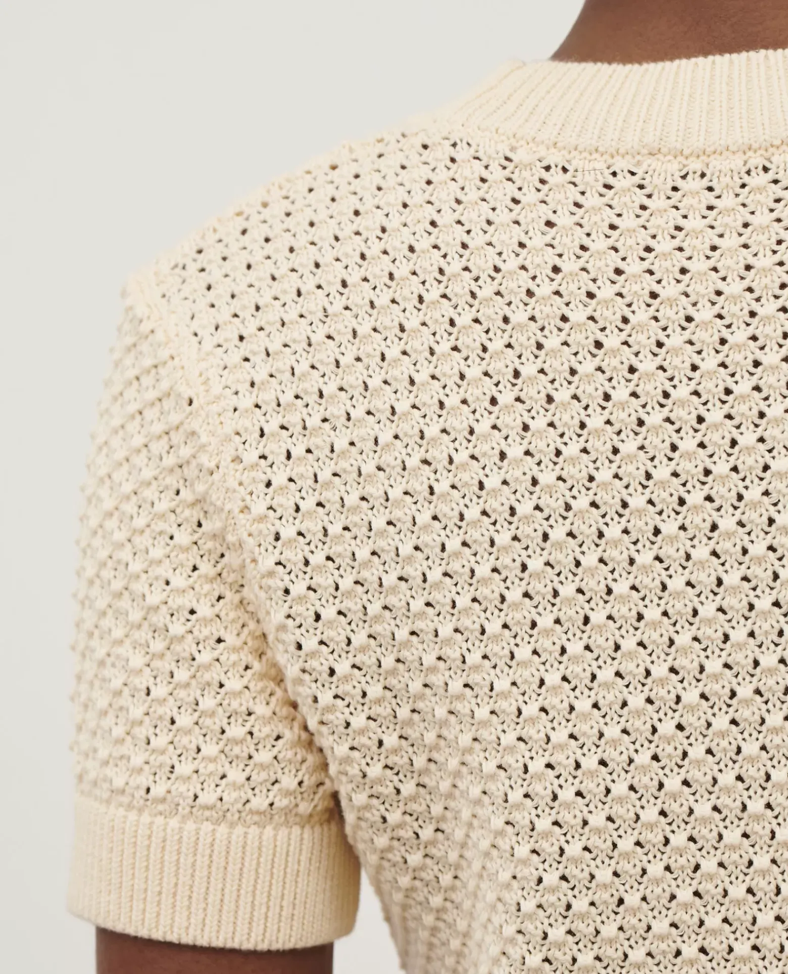 Maille|Comptoir des Cotonniers Pull A Manches Courtes En Coton 0401 Ivory