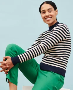 Maille|Comptoir des Cotonniers Pull A Rayures En Laine Merinos 8870 69 Navy Stripe