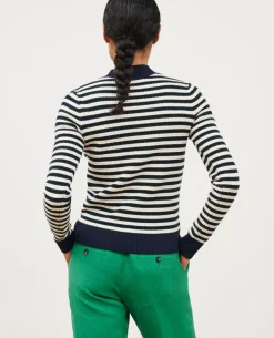 Maille|Comptoir des Cotonniers Pull A Rayures En Laine Merinos 8870 69 Navy Stripe