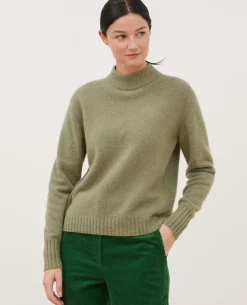 Maille|Comptoir des Cotonniers Pull Col Montant En Cachemire 8839 33 Khaki