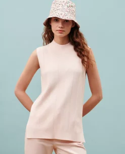 Maille|Comptoir des Cotonniers Pull Debardeur En Coton 0100 Pink Marshmallow