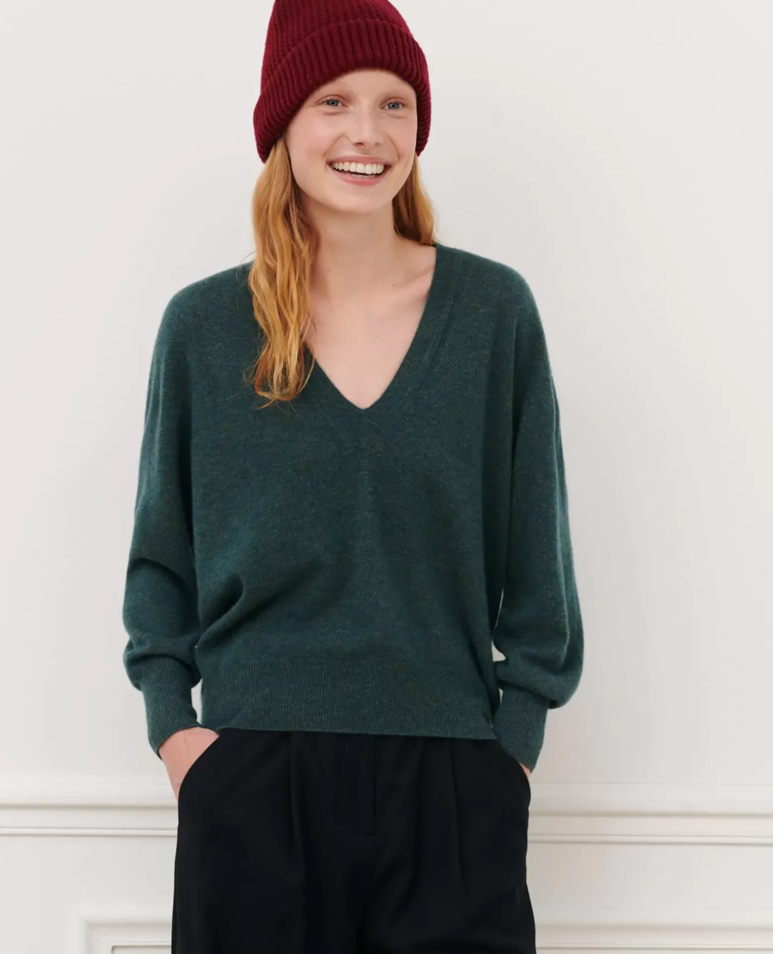 Maille|Comptoir des Cotonniers Pull En Cachemire 8817 58 Darkgreen