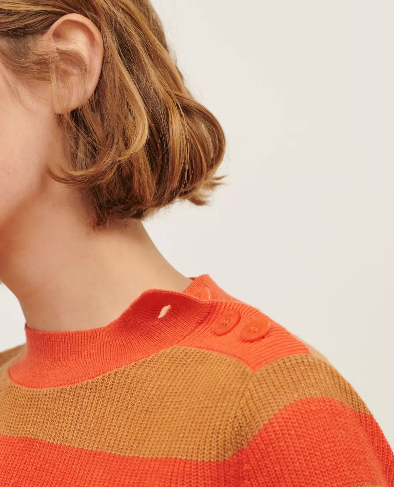 Maille|Comptoir des Cotonniers Pull Manches Courtes En Lin 0240 Tiger Lily Stripes