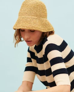 Maille|Comptoir des Cotonniers Pull Manches Courtes En Lin 0692 Night_Sky_Stripes