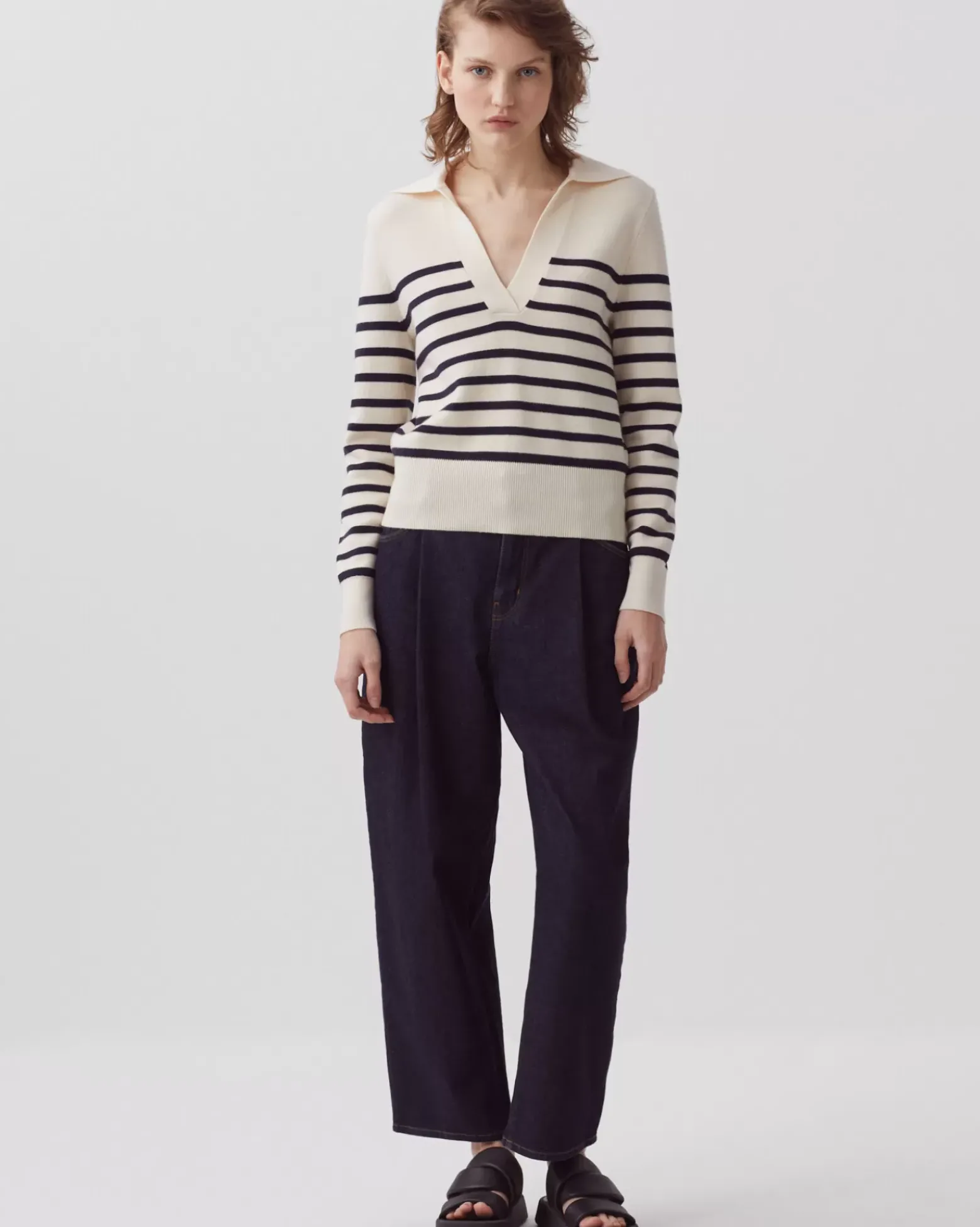 Maille|Comptoir des Cotonniers Pull Mariniere En Laine Merinos 5185 Stp_Jtst_Nsky