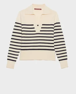 Maille|Comptoir des Cotonniers Pull Mariniere En Laine Merinos 5185 Stp_Jtst_Nsky