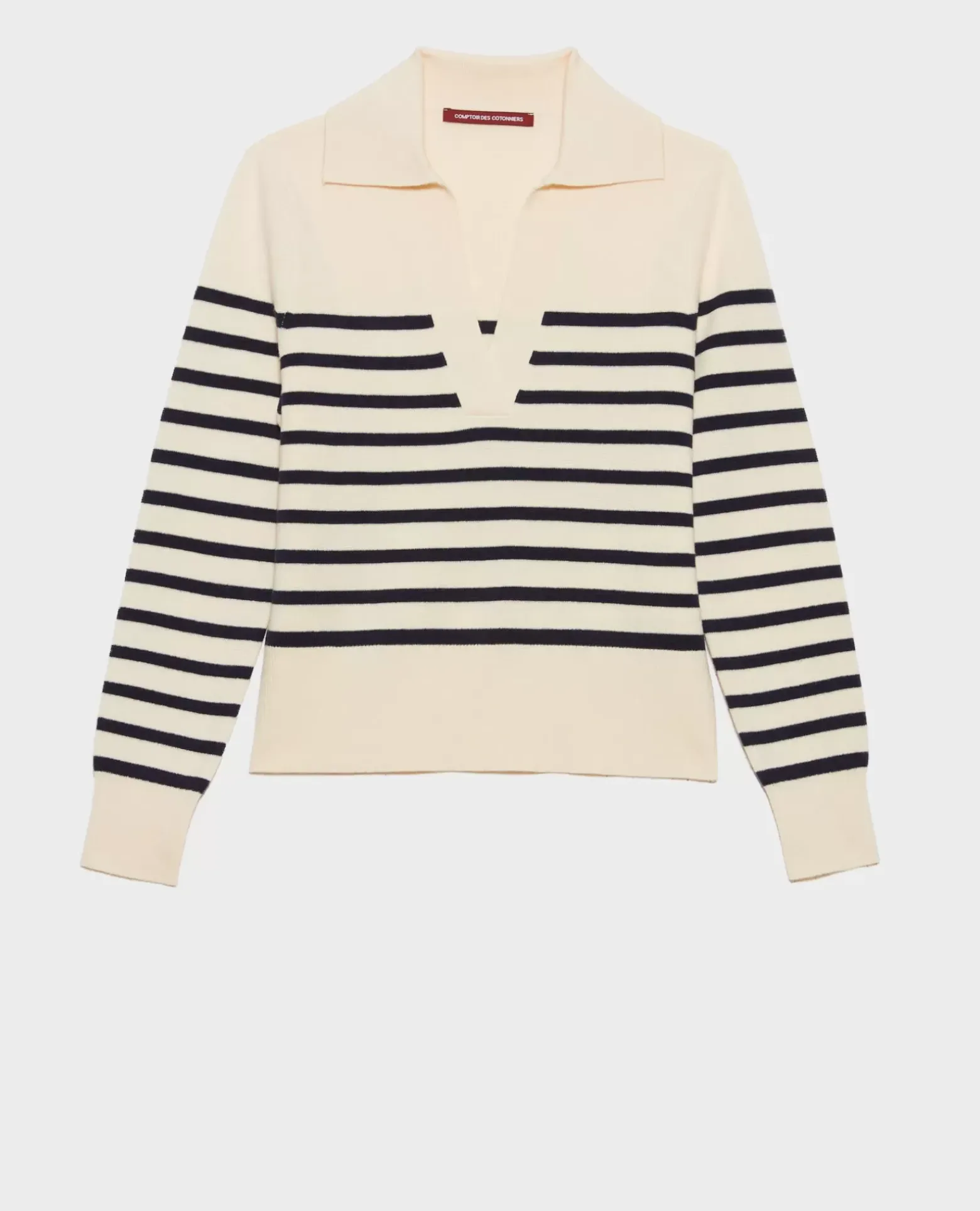Maille|Comptoir des Cotonniers Pull Mariniere En Laine Merinos 5185 Stp_Jtst_Nsky