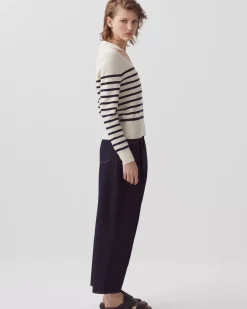 Maille|Comptoir des Cotonniers Pull Mariniere En Laine Merinos 5185 Stp_Jtst_Nsky