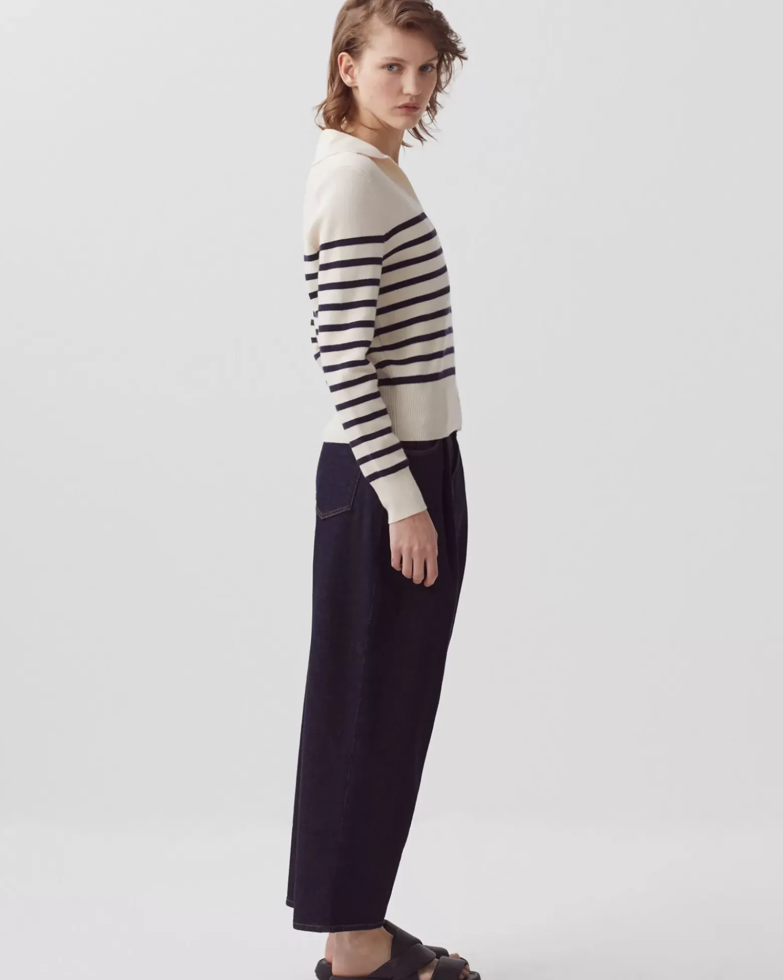 Maille|Comptoir des Cotonniers Pull Mariniere En Laine Merinos 5185 Stp_Jtst_Nsky