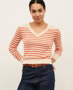 Maille|Comptoir des Cotonniers Pull Mariniere En Lin 0240 Tiger Lily Stripes