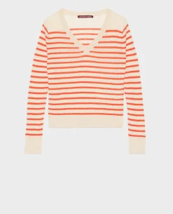 Maille|Comptoir des Cotonniers Pull Mariniere En Lin 0240 Tiger Lily Stripes