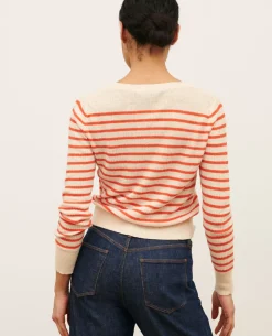 Maille|Comptoir des Cotonniers Pull Mariniere En Lin 0240 Tiger Lily Stripes