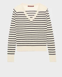 Maille|Comptoir des Cotonniers Pull Mariniere En Lin 0692 Night_Sky_Stripes