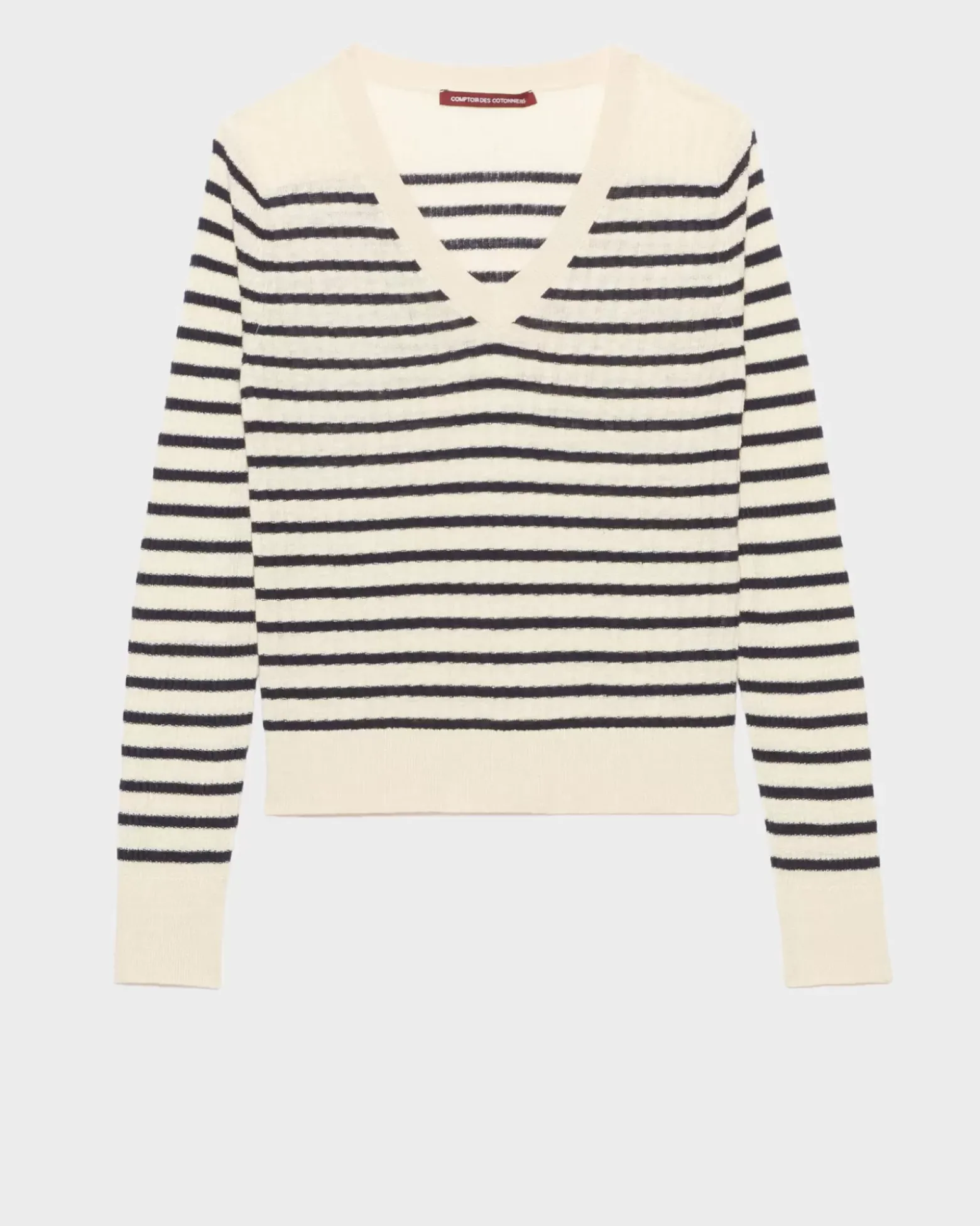 Maille|Comptoir des Cotonniers Pull Mariniere En Lin 0692 Night_Sky_Stripes