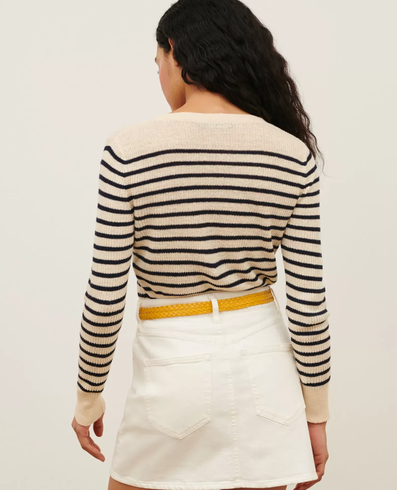 Maille|Comptoir des Cotonniers Pull Mariniere En Lin 0692 Night_Sky_Stripes