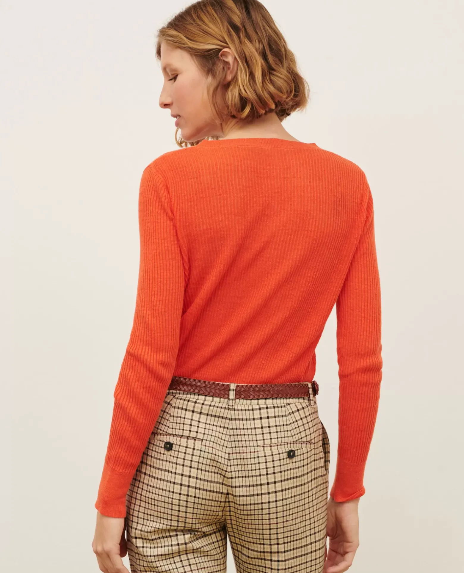 Maille|Comptoir des Cotonniers Pull Texture En Lin 0250 Tiger Lily Orange