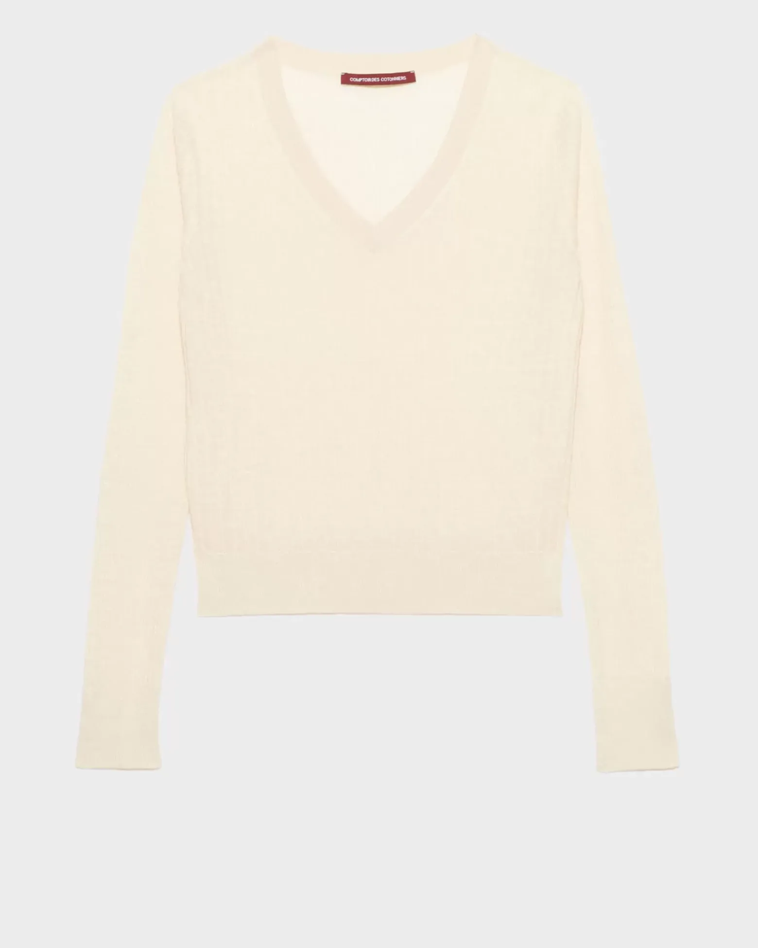 Maille|Comptoir des Cotonniers Pull Texture En Lin 0010 Buttercream