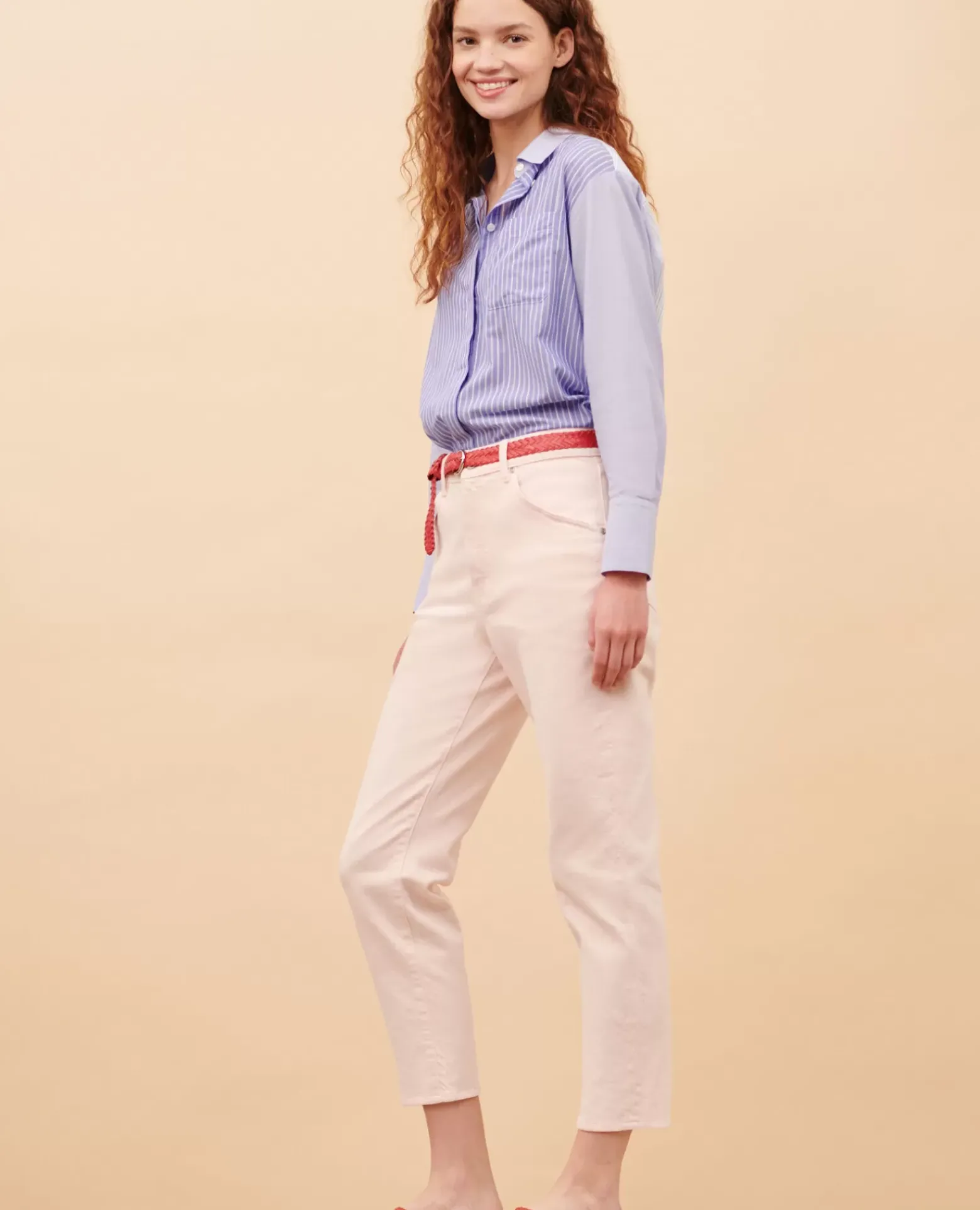 Jeans|Comptoir des Cotonniers Rita - Slouchy - Jean Ample En Coton 0100 Pink Marshmallow