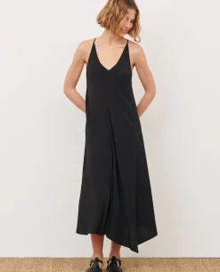 Robes|Comptoir des Cotonniers Robe Asymetrique Fluide 0093 Black