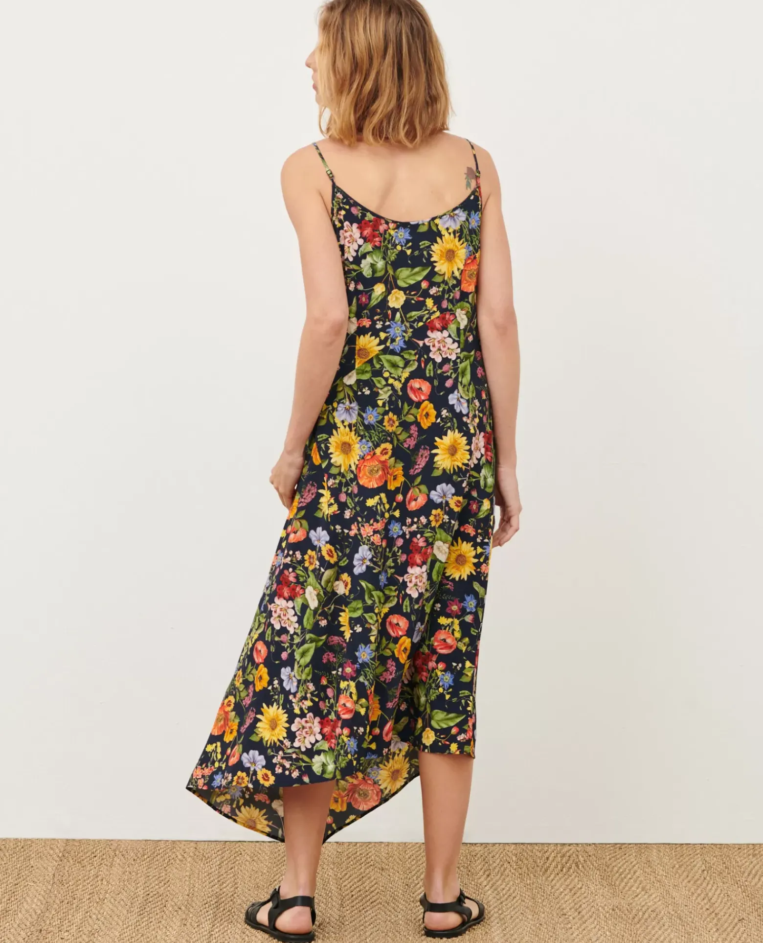 Robes|Comptoir des Cotonniers Robe Asymetrique Fluide 0684 Navy Herbier