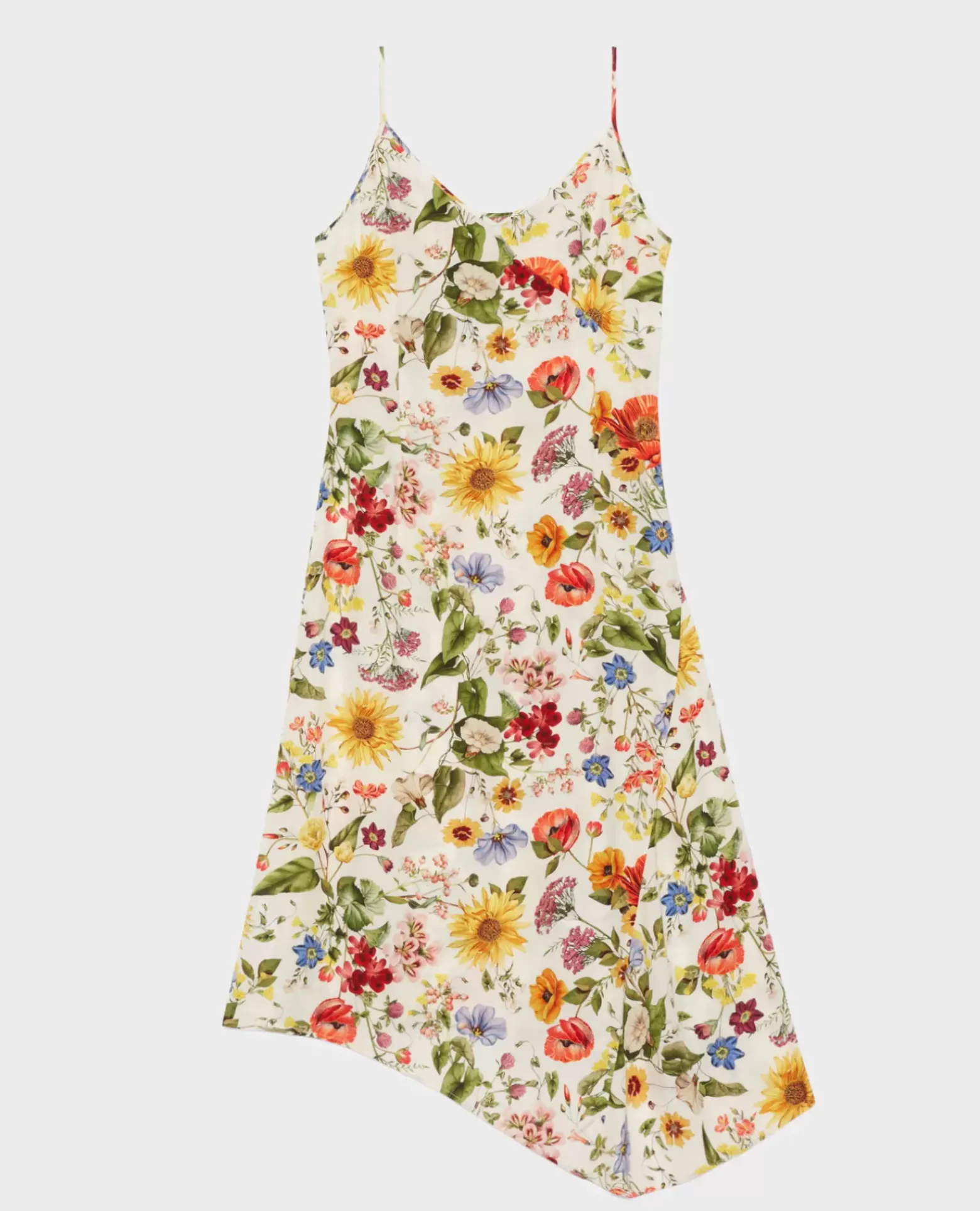 Robes|Comptoir des Cotonniers Robe Asymetrique Fluide 0020 White Herbier