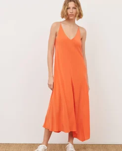 Robes|Comptoir des Cotonniers Robe Asymetrique Fluide 0250 Tiger Lily Orange