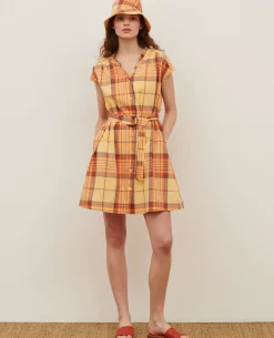 Robes|Comptoir des Cotonniers Robe Chemise En Coton 0241 Orange