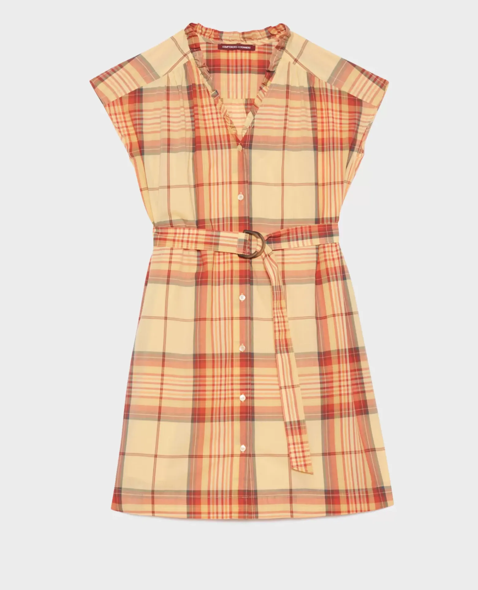 Robes|Comptoir des Cotonniers Robe Chemise En Coton 0241 Orange