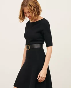 Robes|Comptoir des Cotonniers Robe Courte En Laine 8824 09 Black