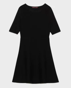 Robes|Comptoir des Cotonniers Robe Courte En Laine 8824 09 Black