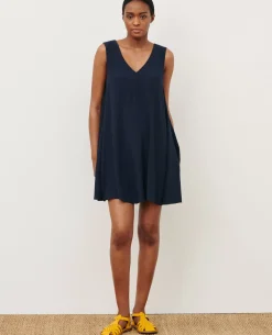 Robes|Comptoir des Cotonniers Robe Courte Fluide 0693 Navy