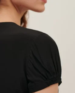Robes|Comptoir des Cotonniers Robe Courte Fluide 4216 Black_Beauty