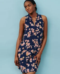 Robes|Comptoir des Cotonniers Robe En Soie Print Navy