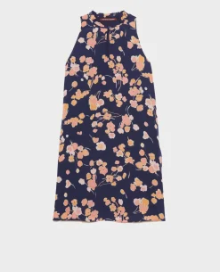Robes|Comptoir des Cotonniers Robe En Soie Print Navy