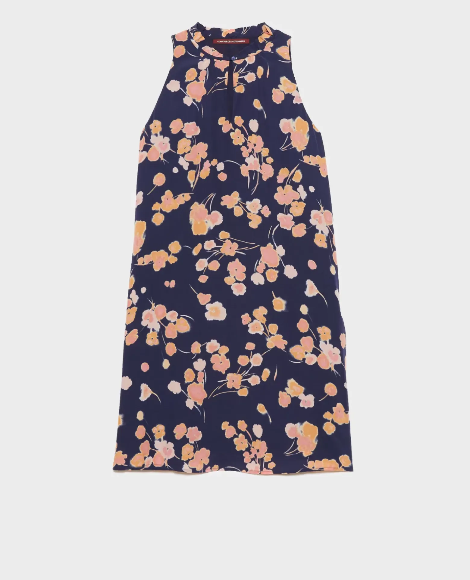 Robes|Comptoir des Cotonniers Robe En Soie Print Navy