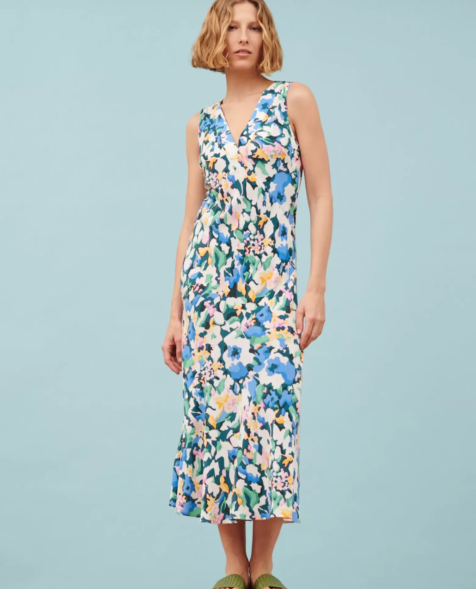 Robes|Comptoir des Cotonniers Robe Longue Fluide A610 Eden Blue